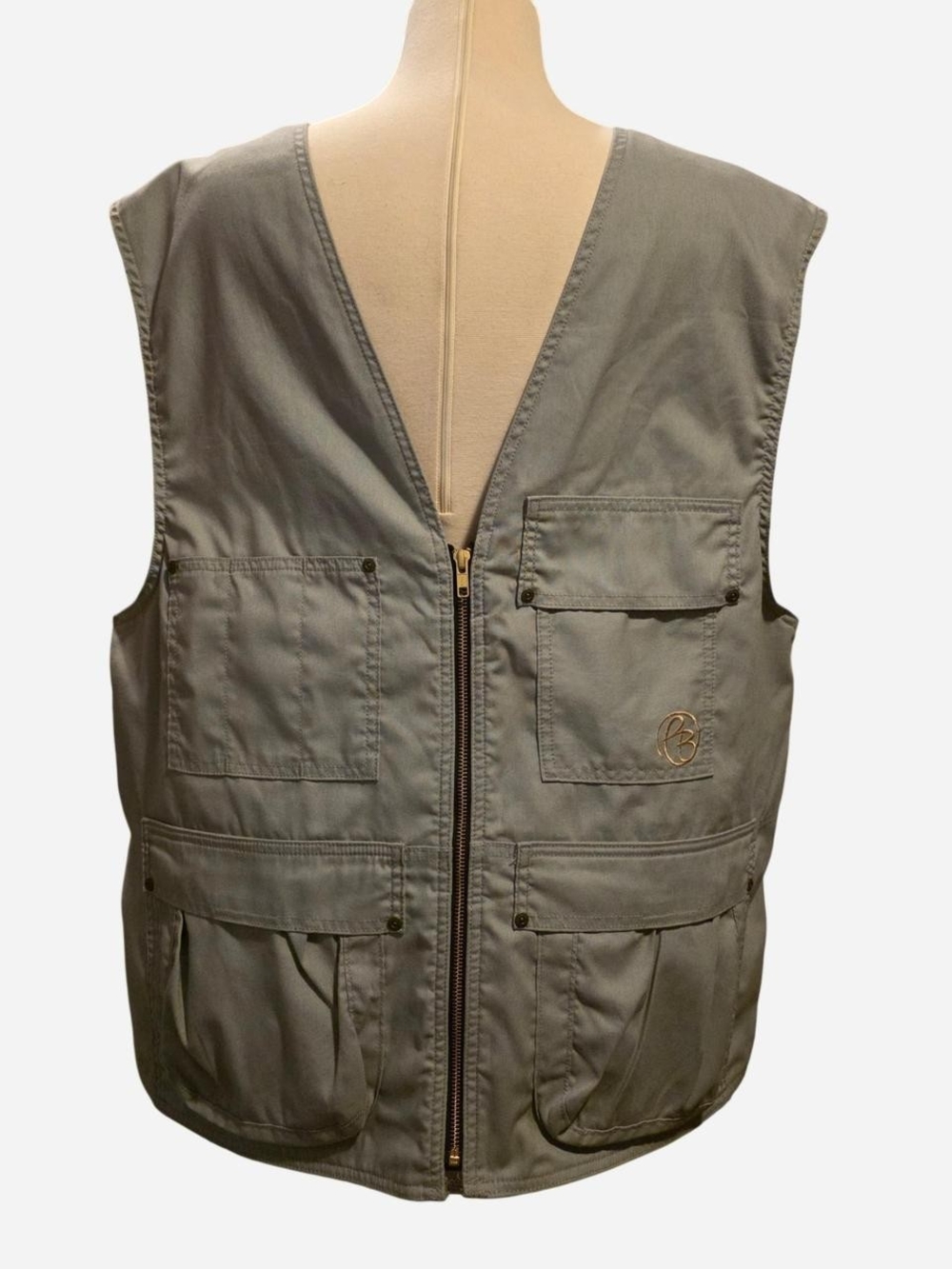 Vintage Prison Blues Cargo Utility Vest Grunge Gorpcore Tactical Gilet 2X